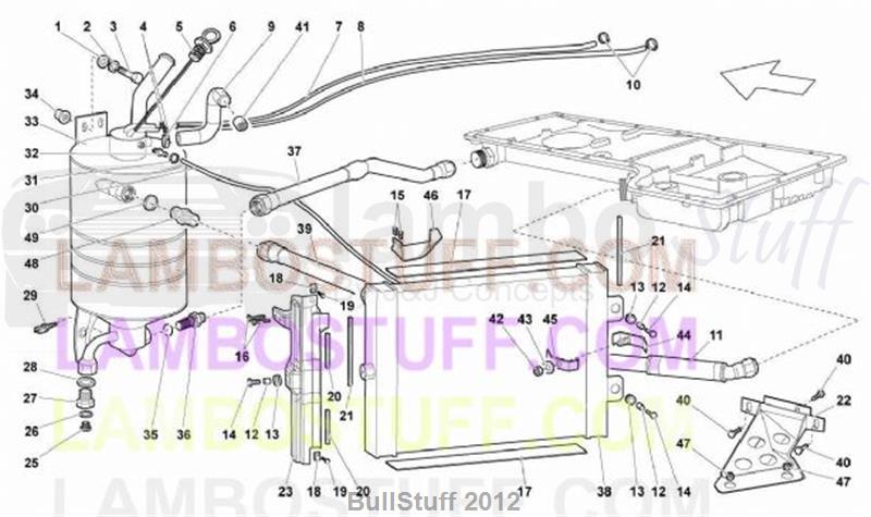 2008 Lamborghini MURCIELAGO LP 640 COUPE JAPAN OIL SYSTEM RADIATOR (117.01.00)